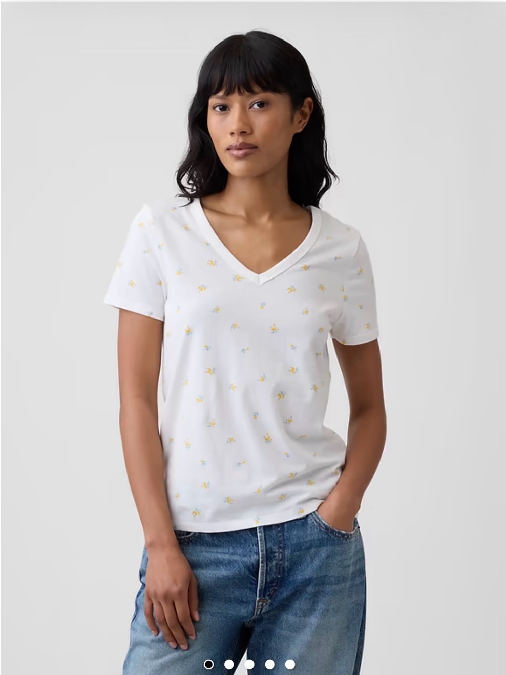 GAP Light Pink Short Sleeve Tee with Tiny Cherry Print